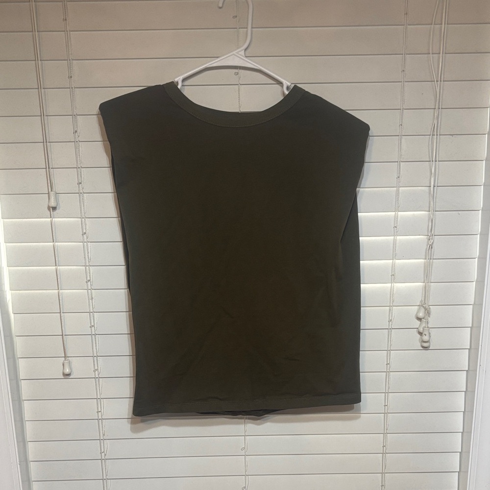 Endless Rose Dark Olive Muscle Tee